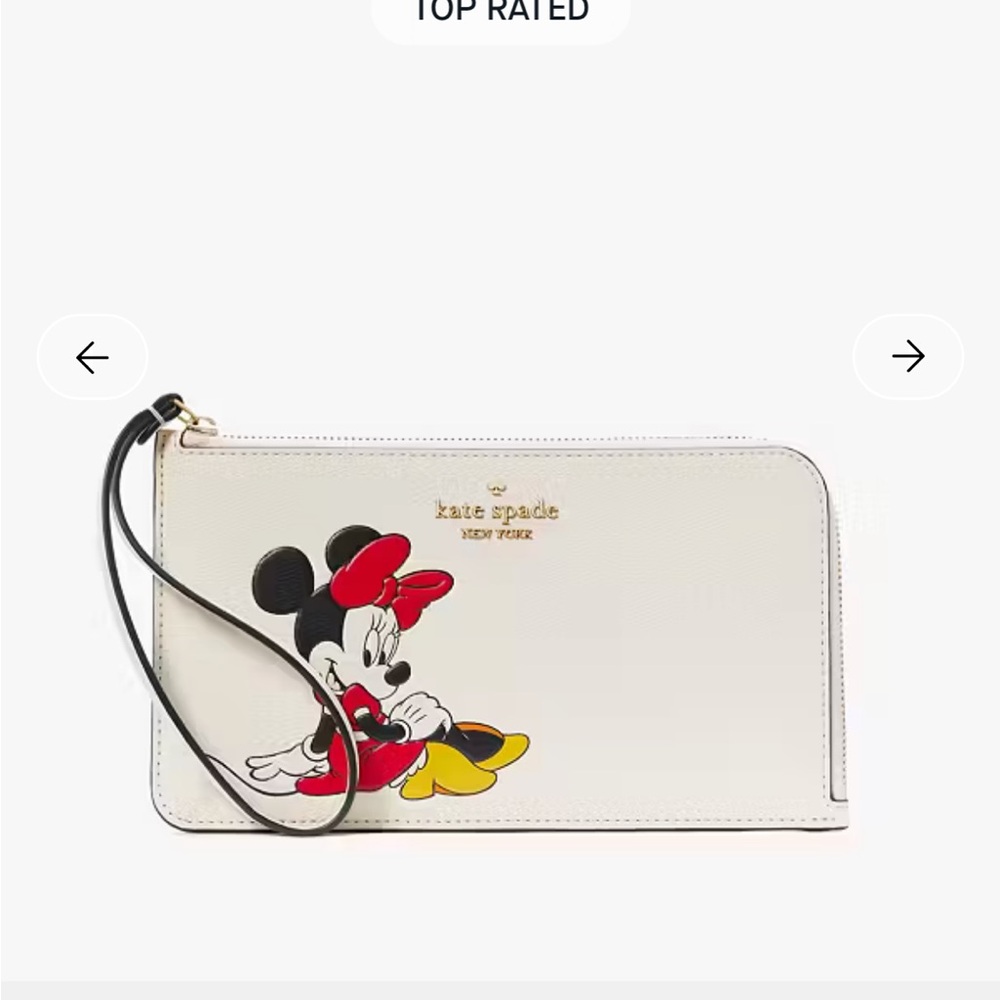 Kate Spade White and Red Minnie Mouse Clutch